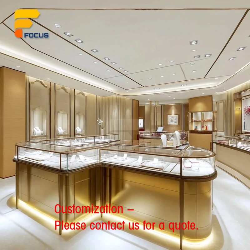 Interior Design Lighting Layout - تصميم متجر مجوهرات فاخر مع واجهة