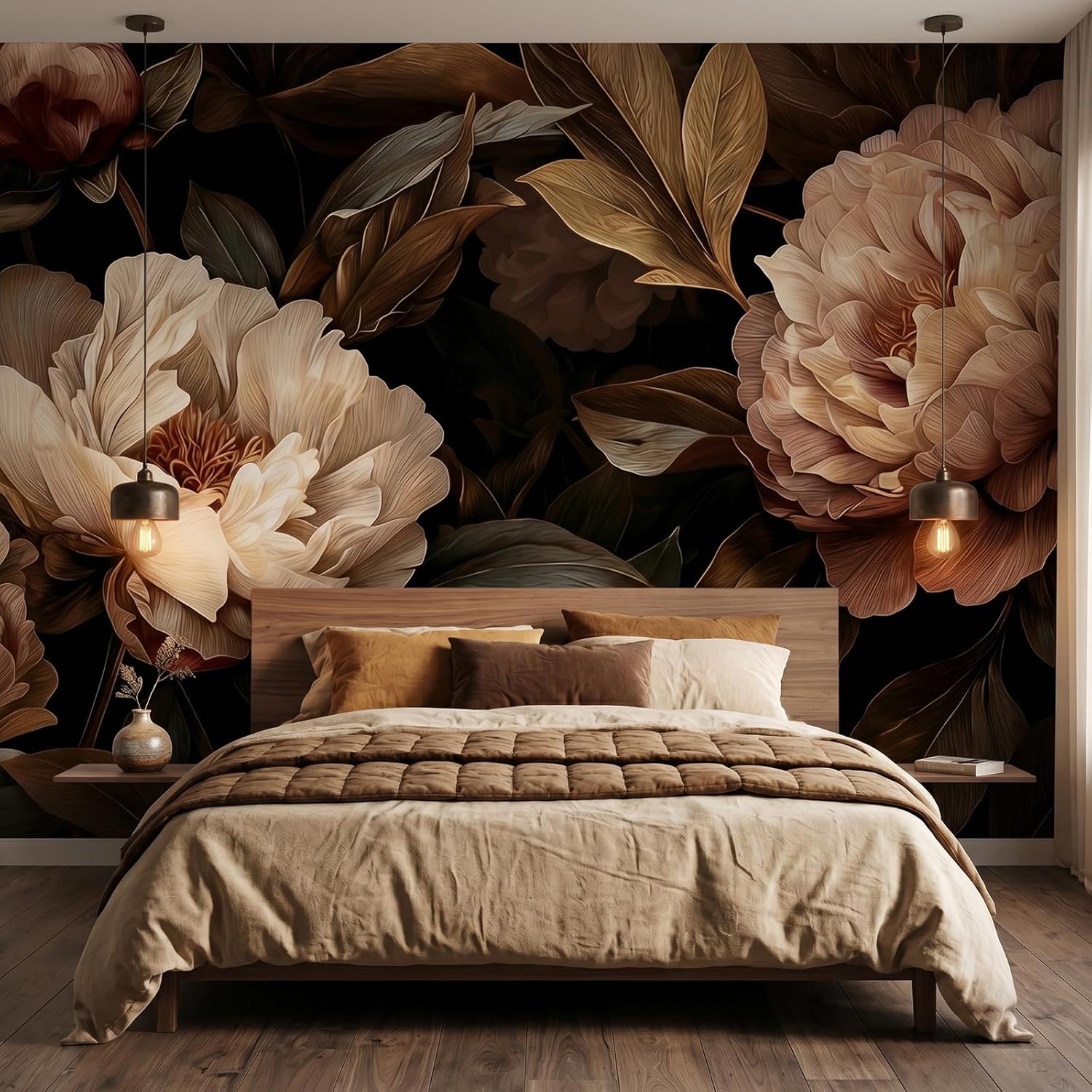 لوحة جدارية أنيقة بنقش زهور ال - مراجعة Interior Design Home وسعره