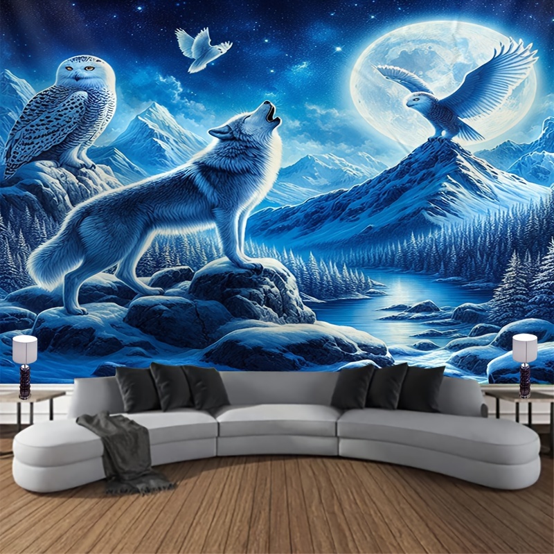 جدارية على شكل ذئب عواء على شك - مراجعة Interior Design Landscape وسعره